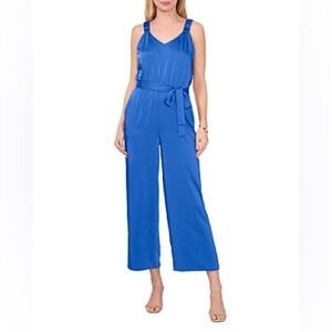 Vince Camuto Cobalt Blue Sleeveless V-Neck Wide-Leg Jumpsuit 16W